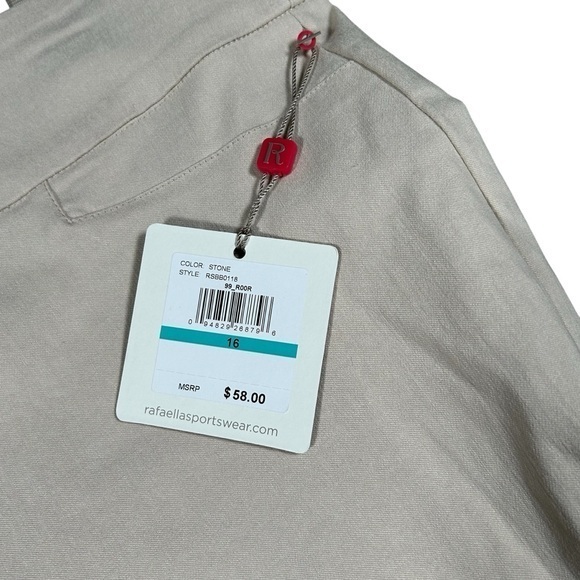 Rafaella Women’s Pull On Capris Elastic Ankle‎ Zip Comfort Beige Size 16 NWT - Picture 5 of 11